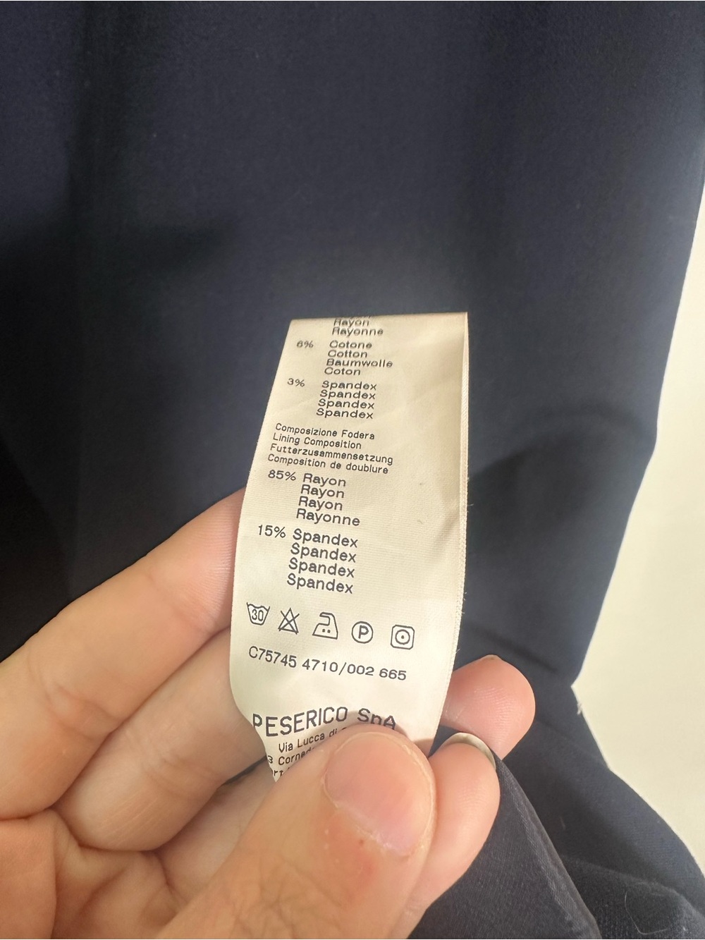 Peserico Navy Short-Sleeve Mini Dress Size 50 Made In Italy - Picture 5 of 6